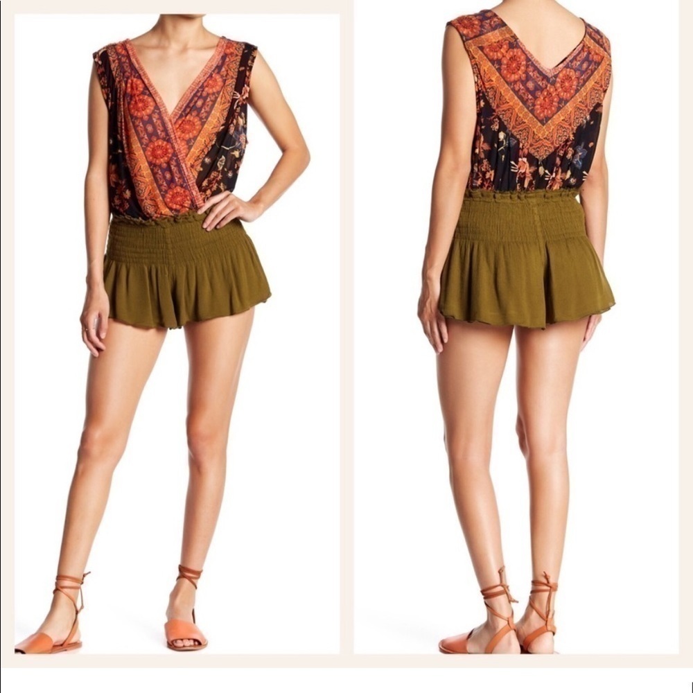 Free People Shorts Smoked Olive Green Size S